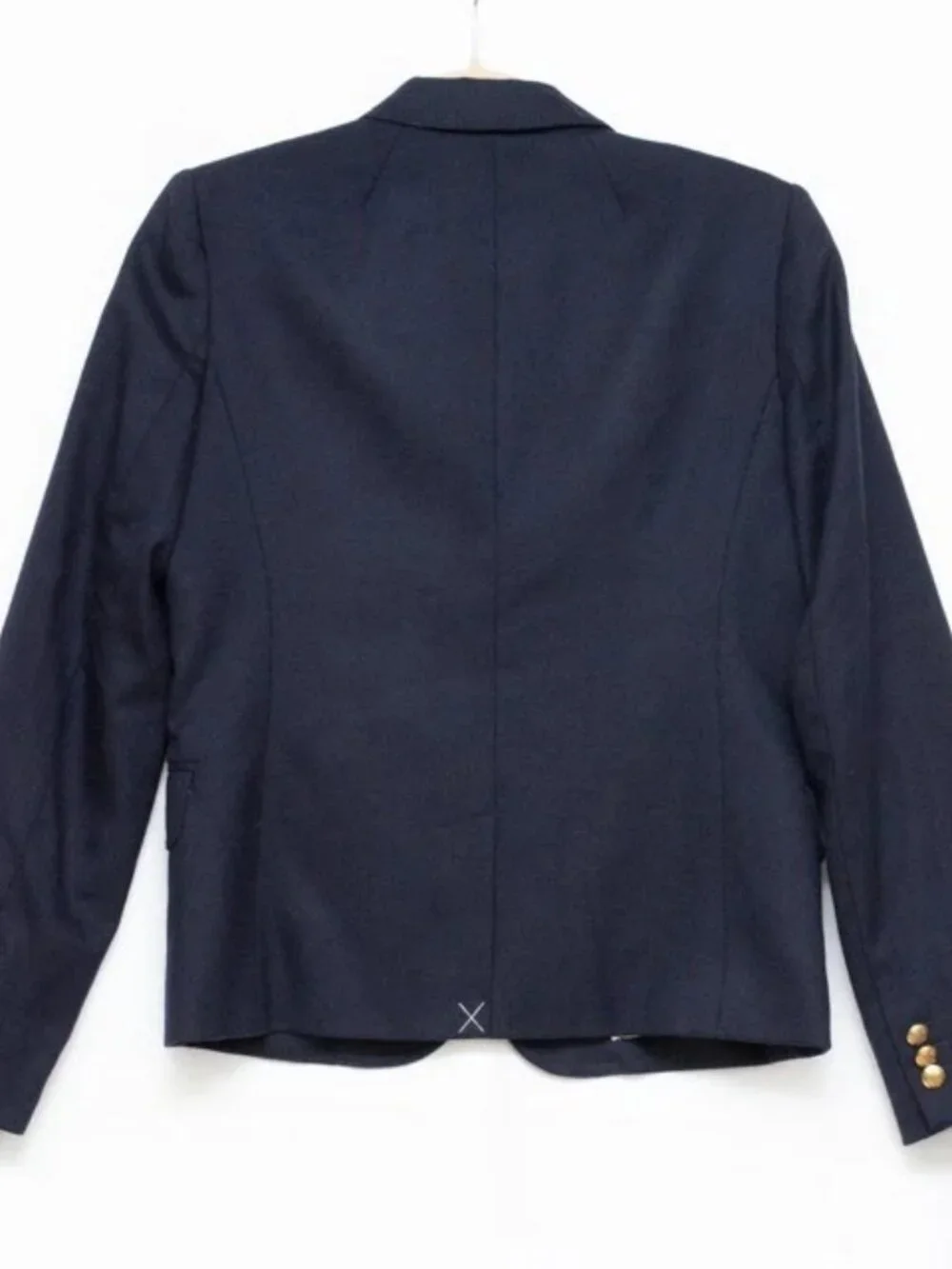 New w/ Tag  J.Crew Wool Navy Schoolboy Blazer Gold Crest Button Striped Lining 6 - Picture 3 of 8